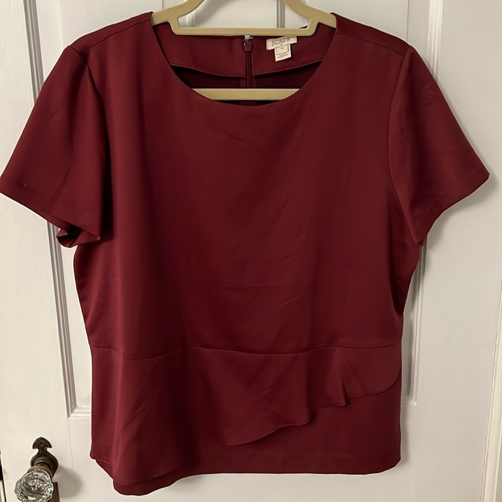 Cranberry J. Crew Factory Peplum Top